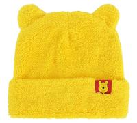 Concept One Disney Winnie The Pooh Beanie Hat, Faux Sherpa Fur Lined Winter Knit Cap with Ears and Cuff Bonnet, Oreilles 3D Jaunes, Taille Unique Femme