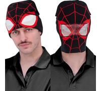 Concept One Marvel Spider-Man Miles Morales Bonnet d'hiver tricoté à Revers, Noir/Rouge, Taille Unique Mixte