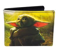 Concept One Star Wars Portefeuille fin à deux volets avec étui décoratif en étain, vert, taille unique, portefeuille Star Wars Grogu Wallet, portefeuille fin à deux volets avec étui décoratif en étain