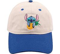 Concept One Disney 'S Stitch Ananas brodé Bicolore Coton délavé, réglable, Chapeau de Papa avec Bord incurvé Casquette de Baseball, Bleu Marine, Taille Unique Mixte