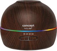 Concept Perfect Air Wood ZV1006 Humidificateur 2 en 1 avec diffuseur de parfum 40 ml/h pour pièces jusqu'à 20 m2 2x modes de travail Minuterie 300 ml Bois foncé