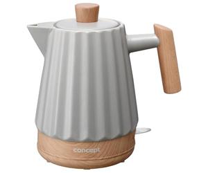 Concept RK0091 Bouilloire en céramique Gris clair 1,5 l