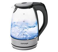 Concept rk4030 Verre bouilloire 1,7l 2200W éclairage LED Filtre Anti Calcaire en acier inoxydable/verre