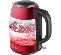Concept RK4081 bouilloire électrique 1,7 l 2200 W noir, rouge, acier inoxydable, transparent