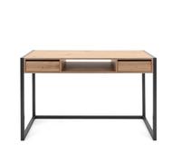 CONCEPT USINE Bureau KOTOR Chêne Artisan et Anthracite 120cm | Structure métal robuste, plateau MDF mélaminé, 2 pieds, montage facile notice incluse