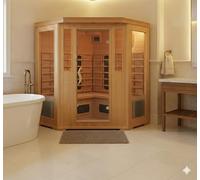 Sauna infrarouge chromothérapie luxe 3/4 places - Naturel