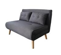CONCEPT USINE | Canapé Convertible 2 Places en Tissu | Design Doris Gris Foncé | Canapé Lit Confortable | Moderne et Fonctionnel | Coussins Moelleux | Très Pratique pour Petits Espaces
