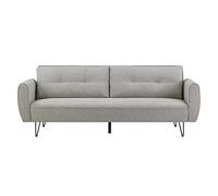 CONCEPT USINE | Canapé Convertible 3 Places en Tissu Gris Clair Soho | Canapé-Lit Pratique et Elégant | Design Chic et Moderne | Confortable et Robuste | Pieds en Epingle | 3 Positions d'Inclinaisons