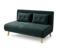 Canapé Convertible ENNIS 2 Places 130 cm Vert Polyester Velours Côtelé