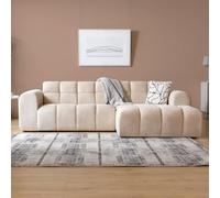 Salford - canapé d'angle 3-4 places nuage en velours beige