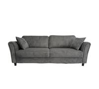 CONCEPT USINE Canapé Droit Lucerne Velours Côtelé Gris Foncé 212 cm