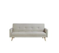 CONCEPT USINE | Canapé Scandinave Convertible 3 Places en Tissu | Canapé avec Accoudoirs | Wooden Beige | Coussins d'Appoint Déhoussables| 180 x 97 x 87 cm | Confort Design Résistant