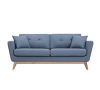 Concept Usine - Canapé scandinave Höga 3 places bleu pastel tissu déhoussable 190 cm +2 coussins