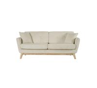 Canapé scandinave 3 places velours côtelé beige HOGA