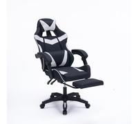 CONCEPT USINE | Chaise de Bureau Gaming Ergonomique ALTAIR Noir/Blanc | Dossier Inclinable 135° | Repose-Pied Déployable | Hauteur Réglable | Coussins Lombaires et Tête | Assise Confort Haute Densité