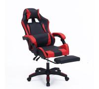 CONCEPT USINE | Chaise de Bureau Gaming Ergonomique ALTAIR Noir/Rouge | Dossier Inclinable 135° | Repose-Pied Déployable | Hauteur Réglable | Coussins Lombaires et Tête | Assise Confort Haute Densité