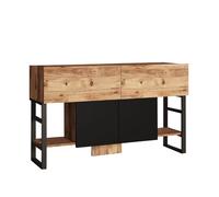CONCEPT USINE Console Industrielle TARI Bois Naturel et Noir 139 cm