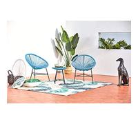 CONCEPT USINE Ensemble Bistrot Acapulco Bleu 2 Fauteuils + Table