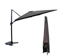 CONCEPT USINE Ensemble Parasol Cesare 3x4m avec Housse Gris