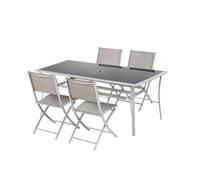 CONCEPT USINE Ensemble Table et Chaise de Jardin 6 Places 150×90 cm Gris