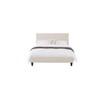 CONCEPT USINE Lit Double Cambridge Velours Beige 160 x 200 cm