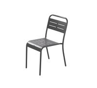 CONCEPT USINE | Lot de 6 Chaises de Jardin | Design Métal BERGAME Gris | Chaises Extérieur Empilables | Structure Acier Robuste | Traitement Anti-UV | Waterproof | Idéal Patio, Terrasse, Balcon