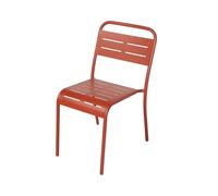 CONCEPT USINE | Lot de 6 Chaises Salon de Jardin Repas BERGAME Terracotta | Empilables | Acier Anti-Corrosion Finition Poudrée | Design Moderne | Résistantes UV & Intempéries | Extérieur Terrasse