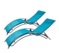 CONCEPT USINE | Lot Transat Cali Acier Bleu | 81 cm | 2 Pièces | Qualité Premium | Design Épuré & Fonctionnel | Mobilier Contemporain Durable | Confort & Durabilité au Quotidien