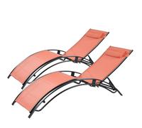 CONCEPT USINE | Lot Transat Cali Acier Terracota | 81 cm | 2 Pièces | Qualité Premium | Design Épuré & Fonctionnel | Mobilier Contemporain Durable | Confort & Durabilité au Quotidien