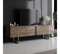 Bearn meuble tv bois et or avec rangement 180 cm
