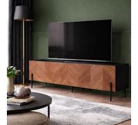 CONCEPT USINE Meuble TV Sequoia Vintage Finition Noyer 180 cm 3 Placards