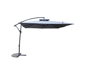 CONCEPT USINE | Parasol Déporté Carré Inclinable 3X3 m Capri Gris | Terrasse Balcon Jardin | Baleines Armature et Pied Acier | 100% Polyester | Réglable en Hauteur | Protection UV 50+ Waterproof