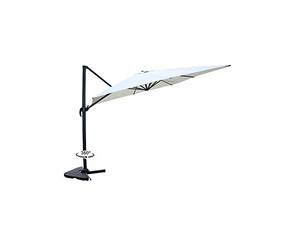 CONCEPT USINE | Parasol Déporté Rectangulaire Inclinable 3x4 Rotatif 360°| Cesare Écru | Manivelle Anti-Retour | Jardin & Terrasse | Armature Alu Baleines & Pieds Acier | 100% Polyester | Imperméable