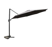 CONCEPT USINE - Parasol Déporté Rond Inclinable 350 cm Castillo Gris Rotatif 360° - Manivelle Anti-Retour - Armature Aluminium - 100% Polyester - Waterproof, Résistant