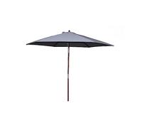CONCEPT USINE | Parasol Droit Rond Inclinable Ø 3 m Cancun Gris | Structure Bois + Teck | Toile 100% Polyester | Idéal jardin Terrasse Piscine ou Balcon | Protection UV et Imperméable | Résistant