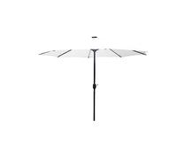 CONCEPT USINE | Parasol Rond droit Ø 3 m avec Barres LED Manarola Écru| Structure Alu & Acier | Toile 100% Polyester | Idéal jardin Terrasse Piscine Balcon | Protection UV et Imperméable | Résistant