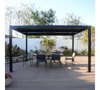 Pergola bioclimatique 4x3m structure en aluminium gris anthracite HYDRA CONCEPT USINE Anthracite