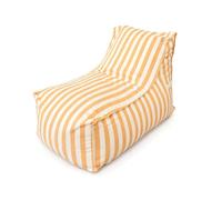 CONCEPT USINE | Pouf Extérieur Rayé Jaune Positano | Ambiance Méditerranéenne Chic | Tissu Déperlant Résistant Soleil et Éclaboussures | 100 x 65 x 65 cm | Idéal Jardin Piscine Terrasse Été