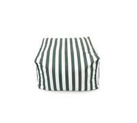 CONCEPT USINE | Pouf Extérieur Rayé Vert Positano sans Dossier | Style Méditerranéen Chic | Tissu Déperlant Résistant au Soleil | Garnissage Léger Recyclé | 55x65x35 cm | Jardin Terrasse Piscine Été