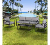 Concept Usine Salon de jardin Memphis – Aluminium – 5 personnes – Gris