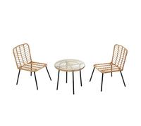 Salon De Jardin Bas 2 Chaises + 1 Table Cadix Marron