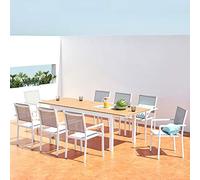 Salon de jardin 8 places en aluminium MADEIRA
