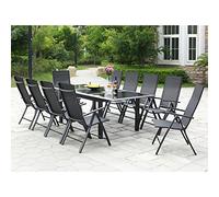 Ravenne 10. Salon De Jardin En Aluminium 10 Places Gris Gris