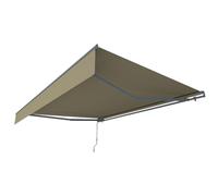 CONCEPT USINE | Store Banne Manuel 2,95 x 2,5 m ADRO | Toile Polyester Taupe 280 g/m² | Structure Aluminium Résistante | Ouverture Manivelle | Protection Solaire & Hydro-UV | Fixation Murale Facile