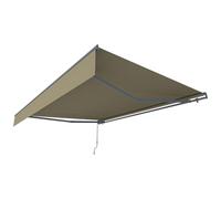 CONCEPT USINE | Store Banne Manuel 3,95 x 3 m | Toile Taupe 280 g/m² Haute Densité | Structure Aluminium Robuste | Protection Solaire UV & Hydro | Ouverture Manivelle | Élégant et Fonctionnel