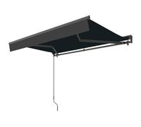 CONCEPT USINE | Store Banne Motorisé 2,95 x 2,5 m LOZIO | Toile Gris Foncé Déperlante 280 g/m² | Demi-Coffre Alu | Télécommande Incluse | Protection UV | Design Moderne Terrasse Balcon