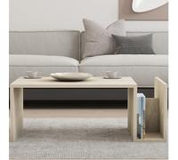 Concept Usine – Table basse MELMO – Bois effet pierre plateau imitation travertin porte magazines