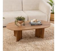 CONCEPT USINE | Table Basse Ovale 120x60 cm Bois Brun RAAV | Design Contemporain & Chaleureux | MDF Résistant et Léger | Forme Adoucie pour Salon Moderne ou Classique | Montage Facile