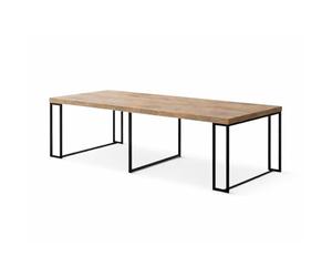 CONCEPT USINE | Table Console Extensible Kama 2 en 1 | Jusqu’à 12 Personnes | Design Bois & Métal | Modulable 45 à 300 cm | Style Industriel | Gain de Place | Plateau Effet Bois Élégant