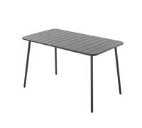 CONCEPT USINE | Table de Jardin 4/6 Places | Design Métal BERGAME Gris | Table Repas Extérieur Rectangle | Structure Acier Robuste | Traitement Anti-UV | Waterproof | Idéal Patio, Terrasse, Balcon
